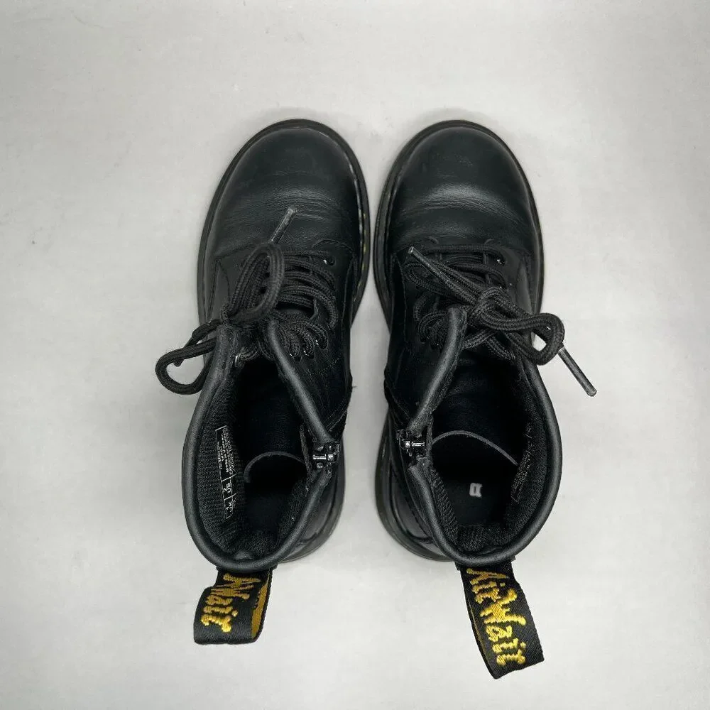 Dr. Martens Boots Boy's Size 2 1460 Softy T Black Leather Lace Up Combat‎ Boots